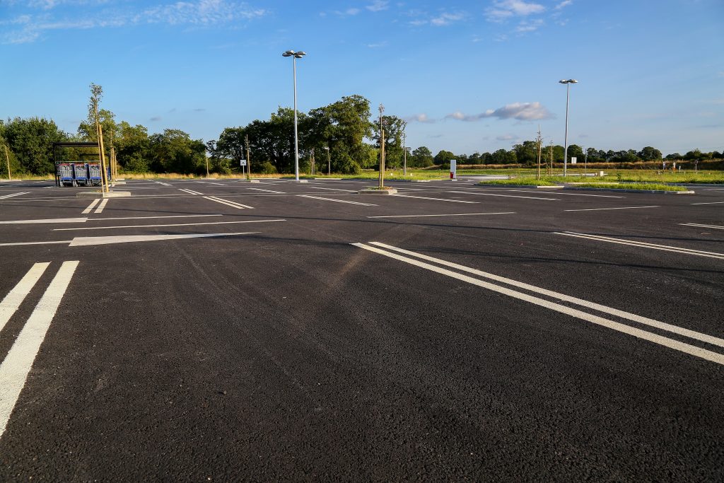 Empty and Clean Parking Lot